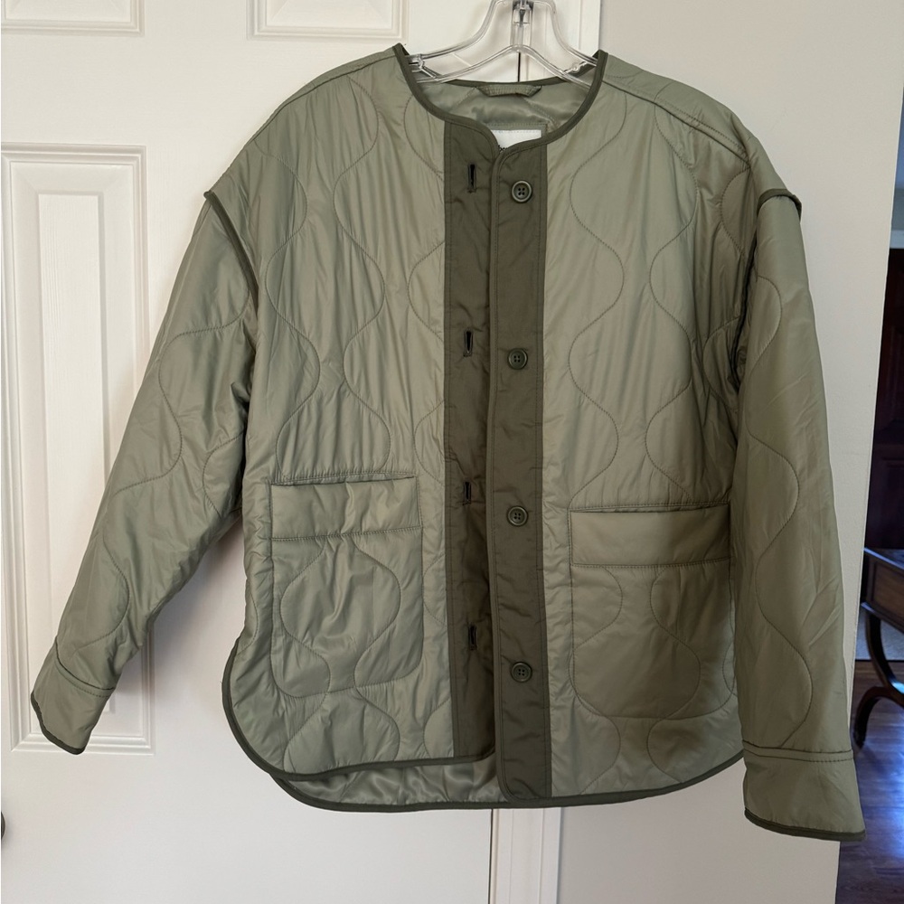 Abercrombie Green Quilted Liner Puffer Jacket Woman XS